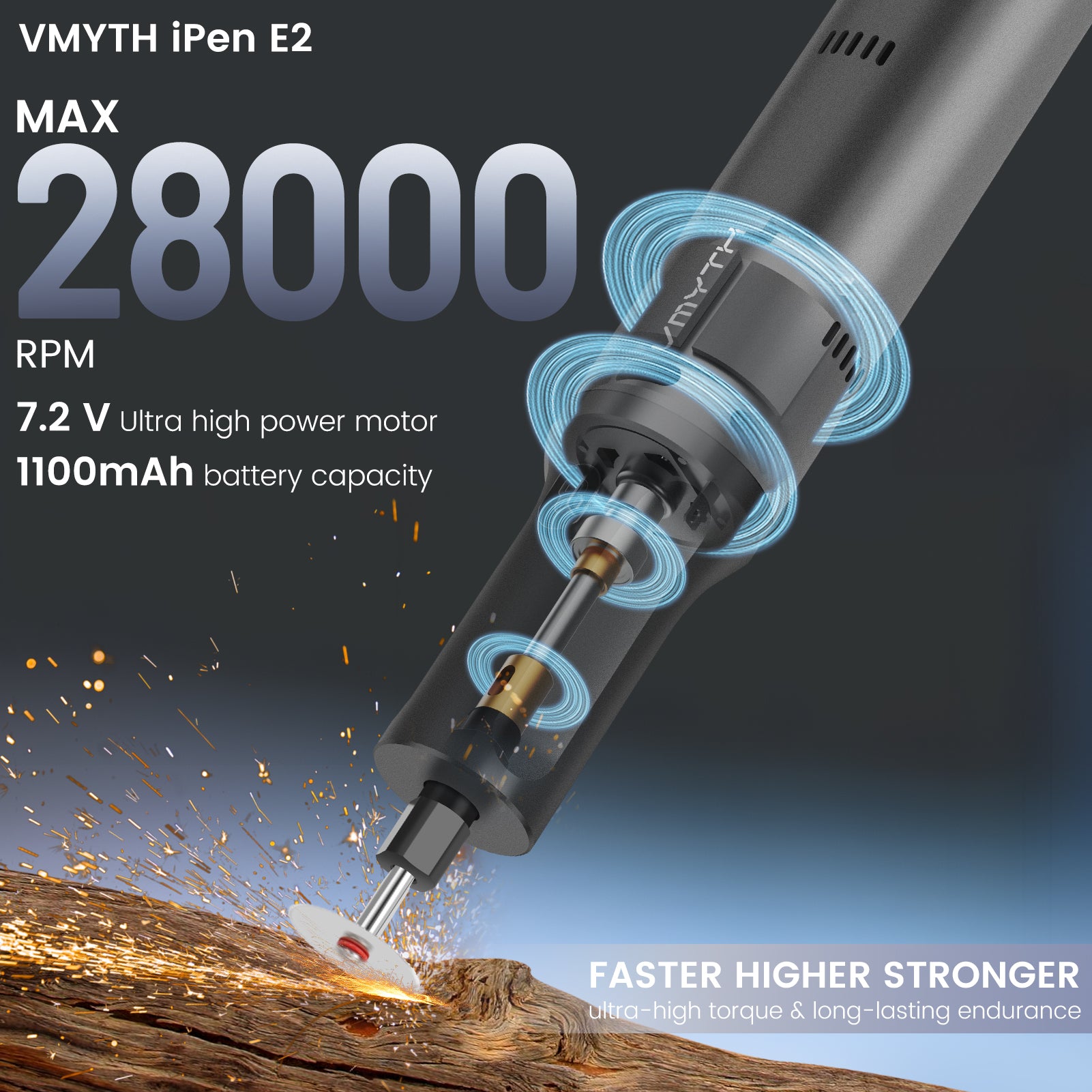 VMYTH iPen E2 – 7.2V Wireless Rotary Tool Kit with 44 Accessories