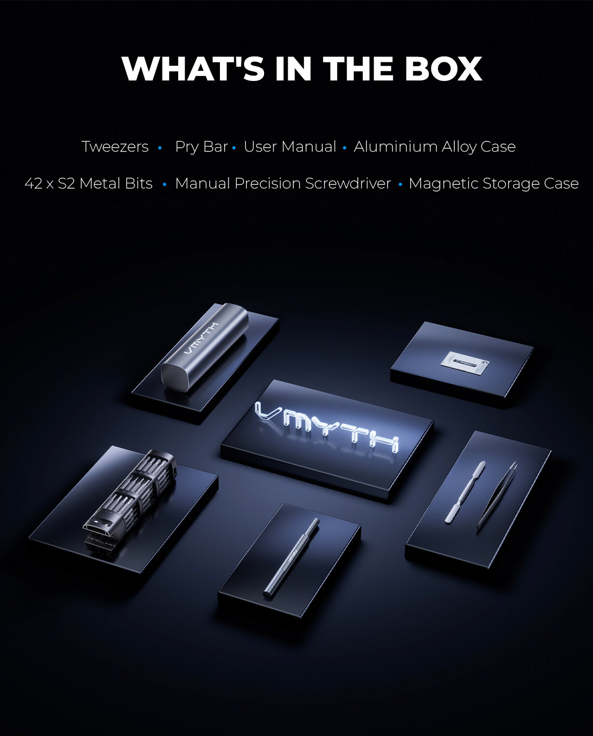 VMYTH iDriver MS1 – Compact Hand Screwdriver with 42 Magnetic Bits